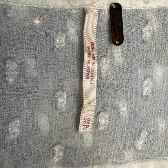 Free People Mini Dress White Swiss Dot Graduation Bridal Shower Birthday Party - Picture 5 of 7